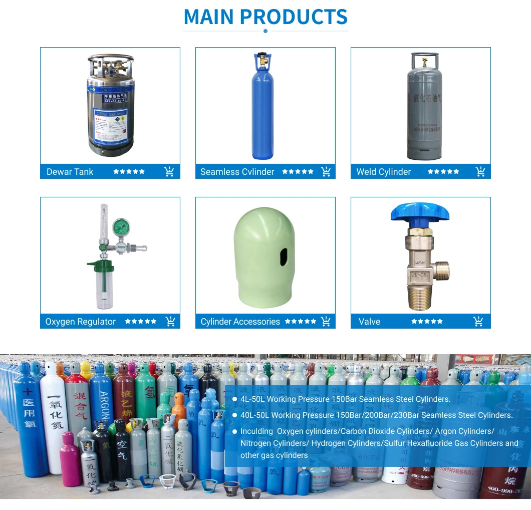 8L ISO Tped Ceritificate Seamless Steel Portable Household Health Care Medical Oxygen Gas Cylinder