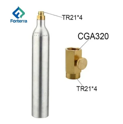 Customized 0.6L CO2 Soda Aluminum Cylinder 425g Carbon Dioxide Gas Cylinder for Beverage and Beer