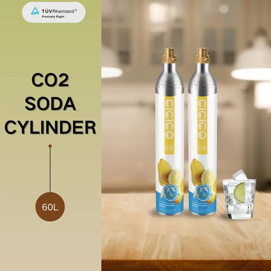 Zx Tped Refillable Carbon Dioxide High Pressure 60L Tank Aluminum Gas Cylinder 0.6L Filled Soda CO2 Gas Canister for Beverage 